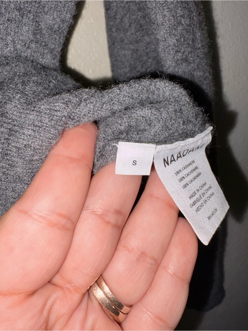 NAADAM Women's Heather Gray 100% Cashmere Hoodie Sweater - Picture 5 of 7